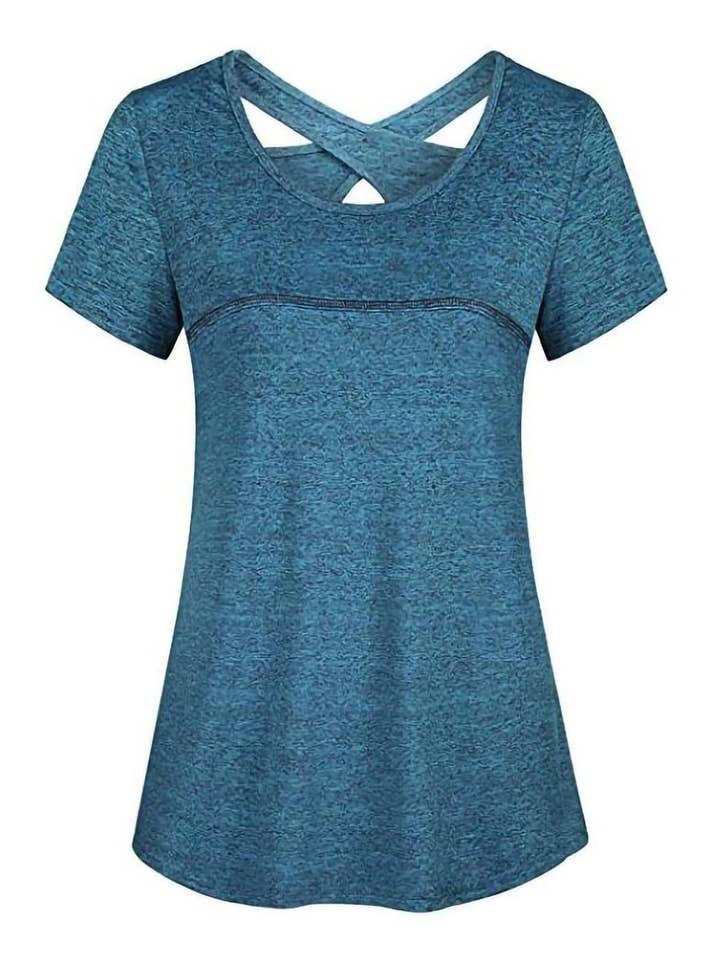 Active by Anna-Kaci - Wholesale Sporttop - Dames - Sportshirts voor sportkleding en hardlooptrainingen met gekruiste rugleuning