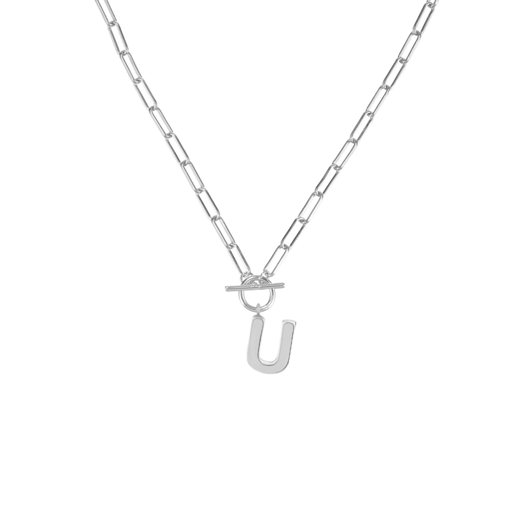 Toggle Initial Necklace in Silver for wholesale on Faire24