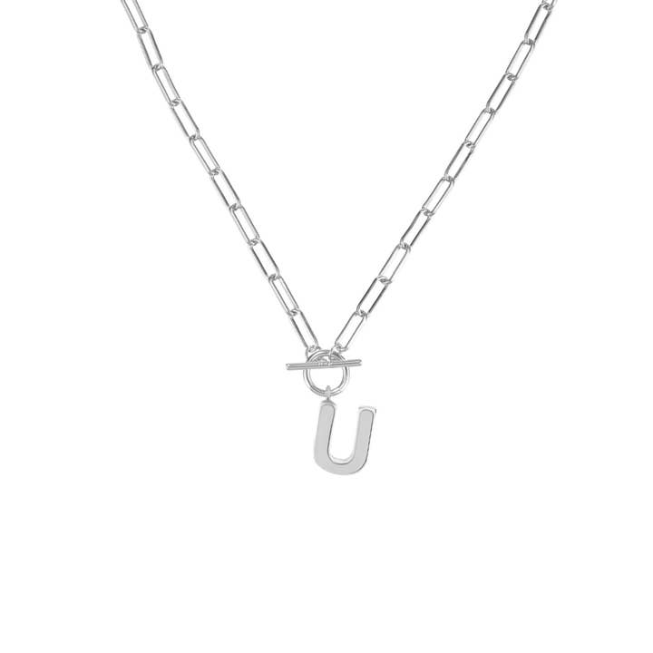 Toggle Initial Necklace in Silver for wholesale on Faire24