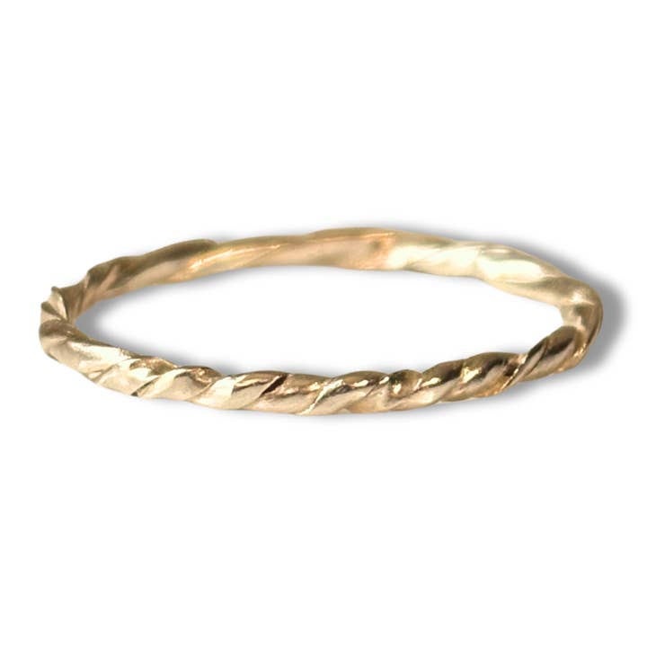 fortenna - Wholesale Band/Stacked Ring - Gold Melody Twist Stacking Ring2