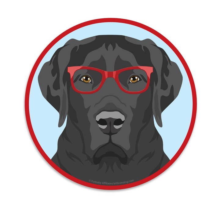 RetroPlanet - Wholesale Phone & Laptop Stickers - Labrador Retriever Dog Hipster Glasses Mini Sticker 20 ct