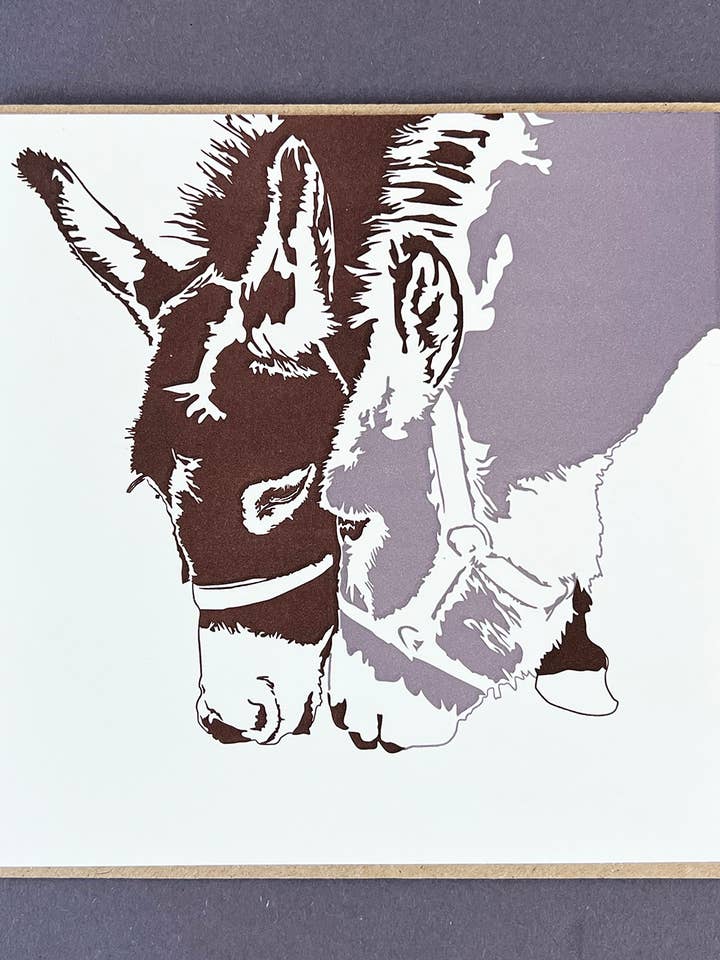 Carte de presse typographique Amour d'Âne pour la vente par Penguin Ink