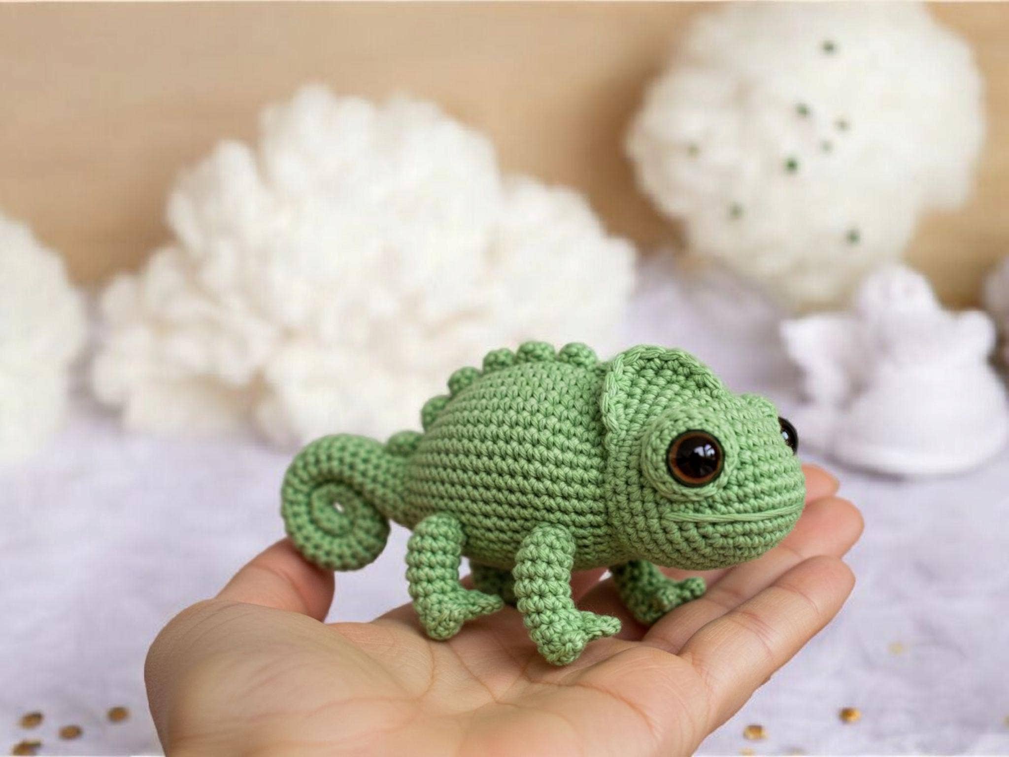 TOMOPOD LLC – wholesale Stuffed/plush toy – Kids & baby – Chameleon Amigurumi Crochet, Cute Lizard Toy, Little Gecko5