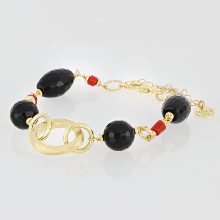 Braccialetto nero - Vivienne per la vendita all'ingrosso da parte di Nivy