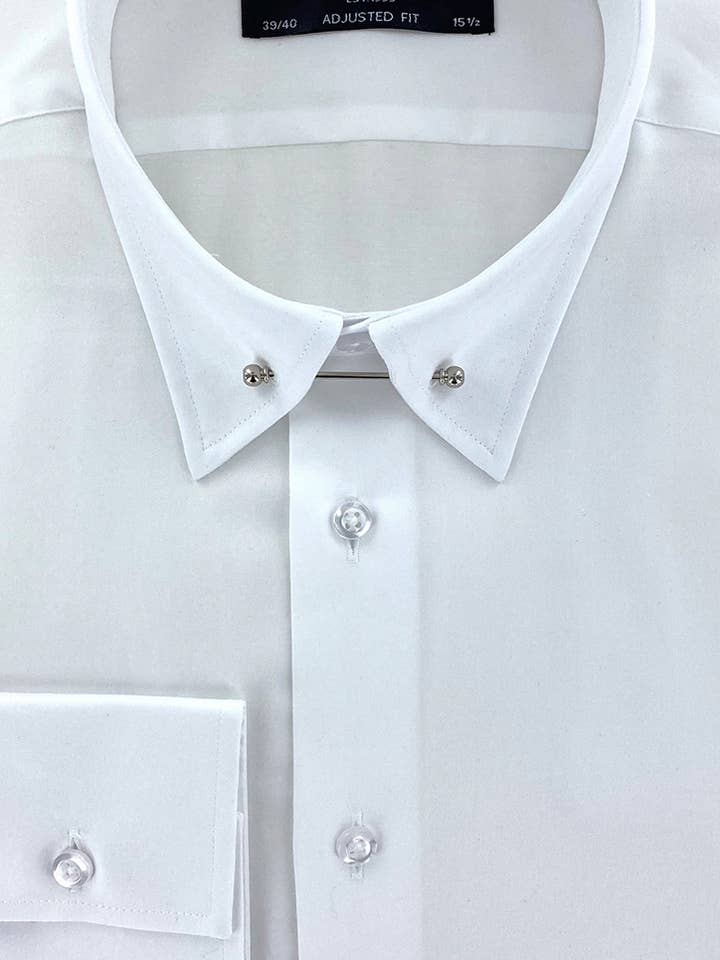 WHITE FITTED SHIRT WITH ENGLISH COLLAR for wholesale by Cotton Park