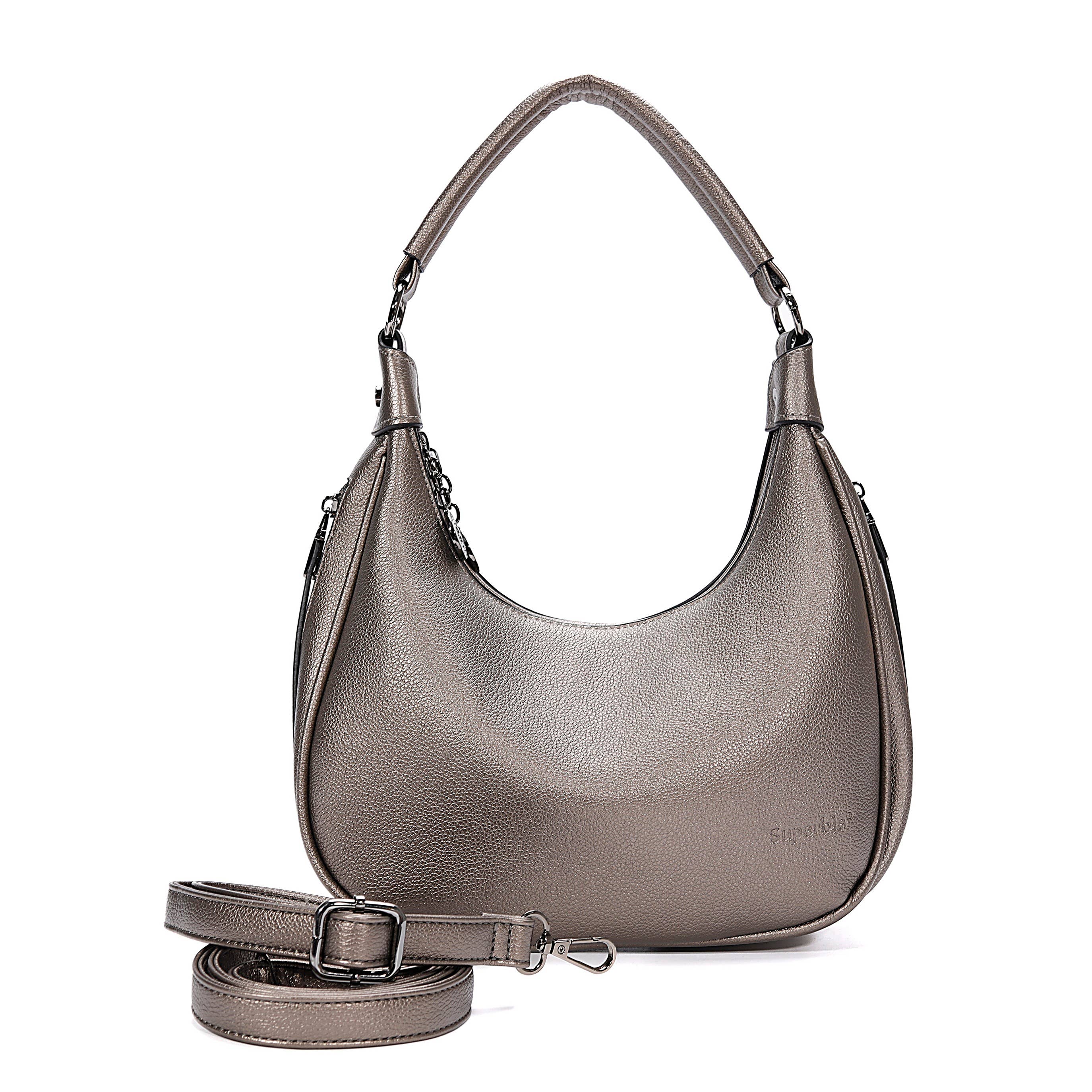 Superbia – wholesale Shoulder bag – women's – Superbia Soft Double Zipper Shoulder Bag Hobo Bag-9147 2