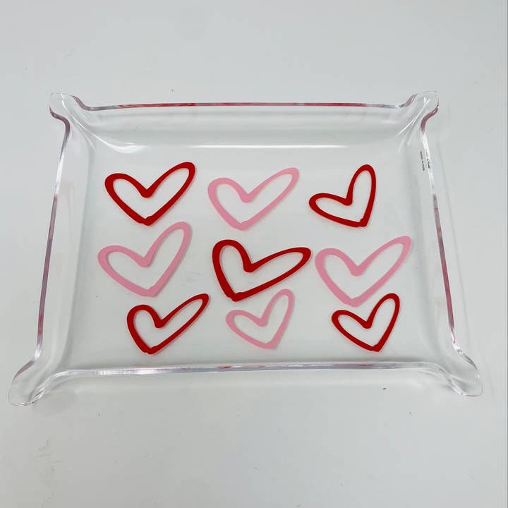 Resinate By KS / by KRISTIN SMITH - Wholesale Decorative Tray - Love Heart Valentines Day Acrylic Lucite Tray