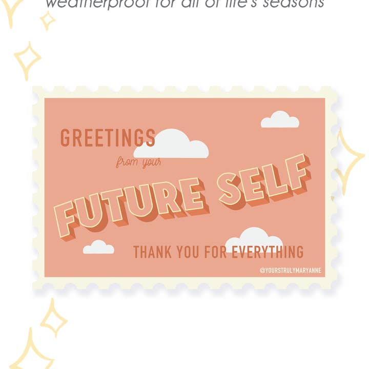 Fremtidig selvstempel klistermærke for engroshandel hos Yours Truly, Mary Anne