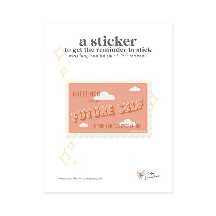 Adesivo autotimbrato Future per la vendita all'ingrosso da parte di Yours Truly, Mary Anne