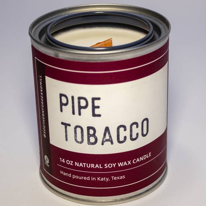 Pipe Tobacco Soy Candle for wholesale by Southern Forge and Mill