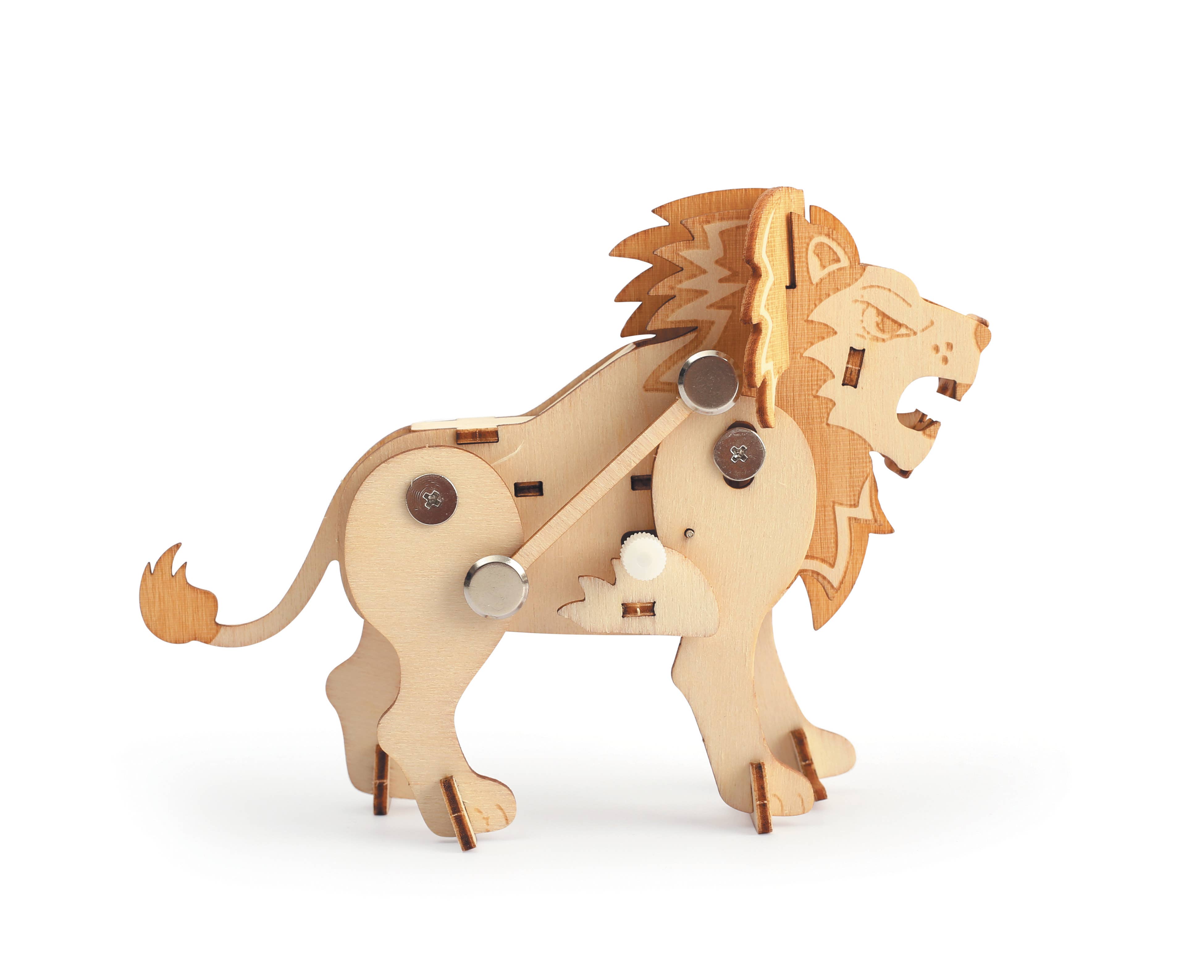 Graine Créative - Vente Kit de bricolage – enfant - MAQUETTE  EN BOIS 3D MECANIQUE  LION6