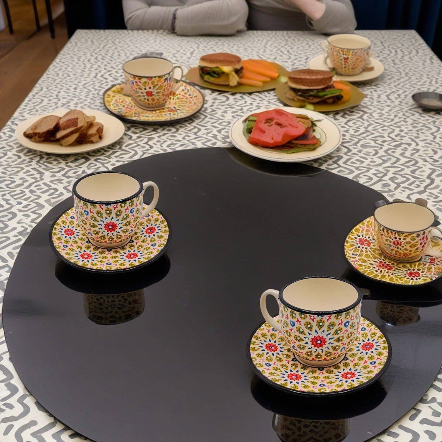 Etnico del Mondo - Wholesale Coffee/Tea Cup - Set of 6 Decorated Turkish Ceramic Coffee/Cappuccino Cups #14