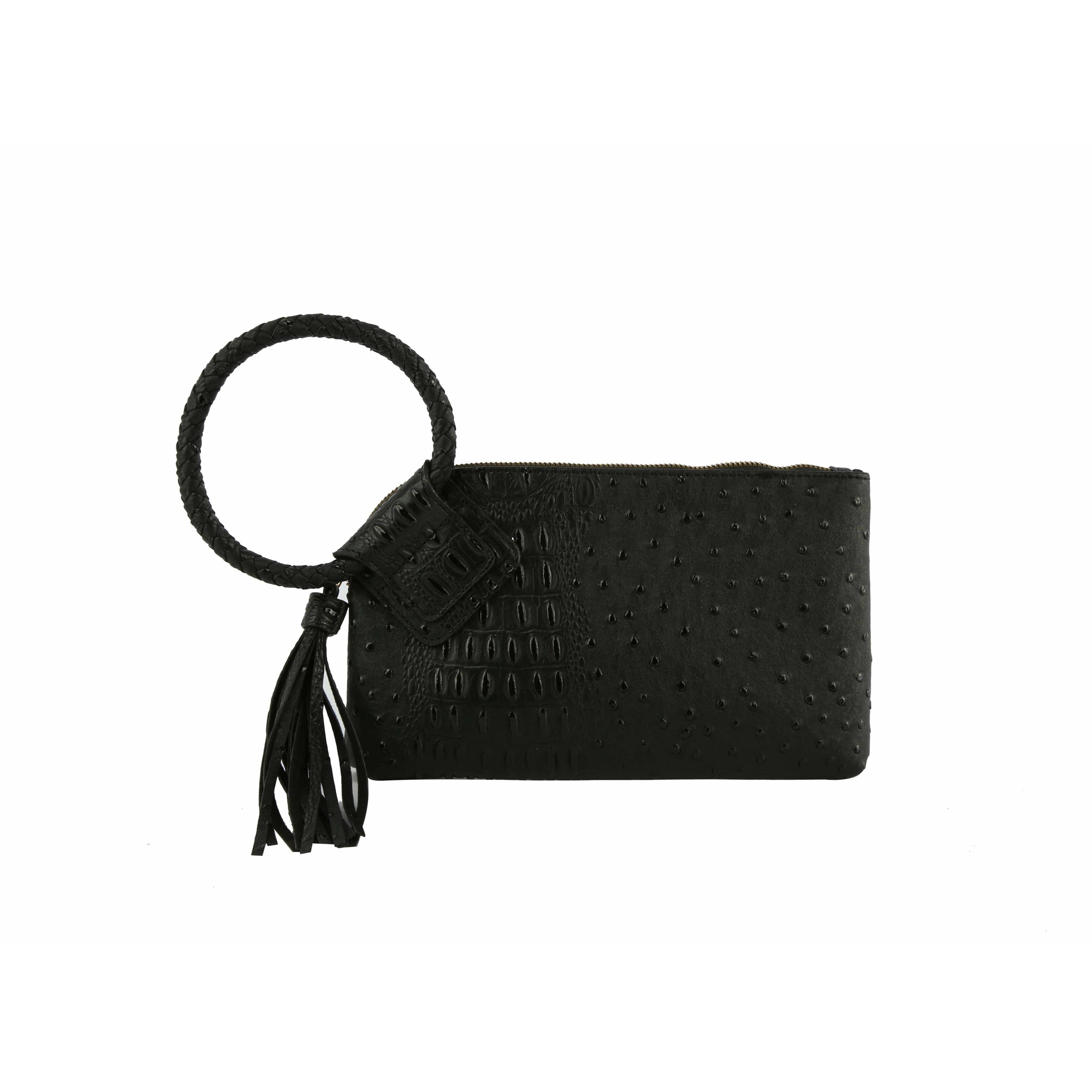 Handbag Factory Corp – wholesale Clutch bag – women's – HF  Tassel Accented Embossed Wristlet Clutch  JYV-037413