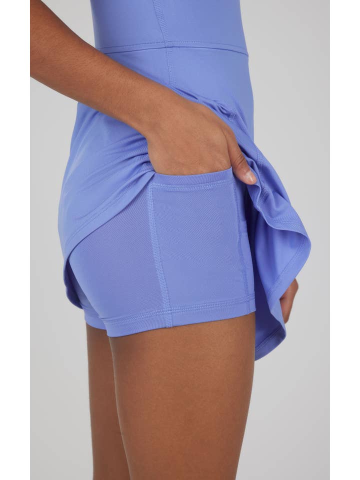 90 Degree by Reflex & Yogalicious - Wholesale Athletic Dress - Kids - Girls Athletic Active Tennis Dress with Inner Shorts 8