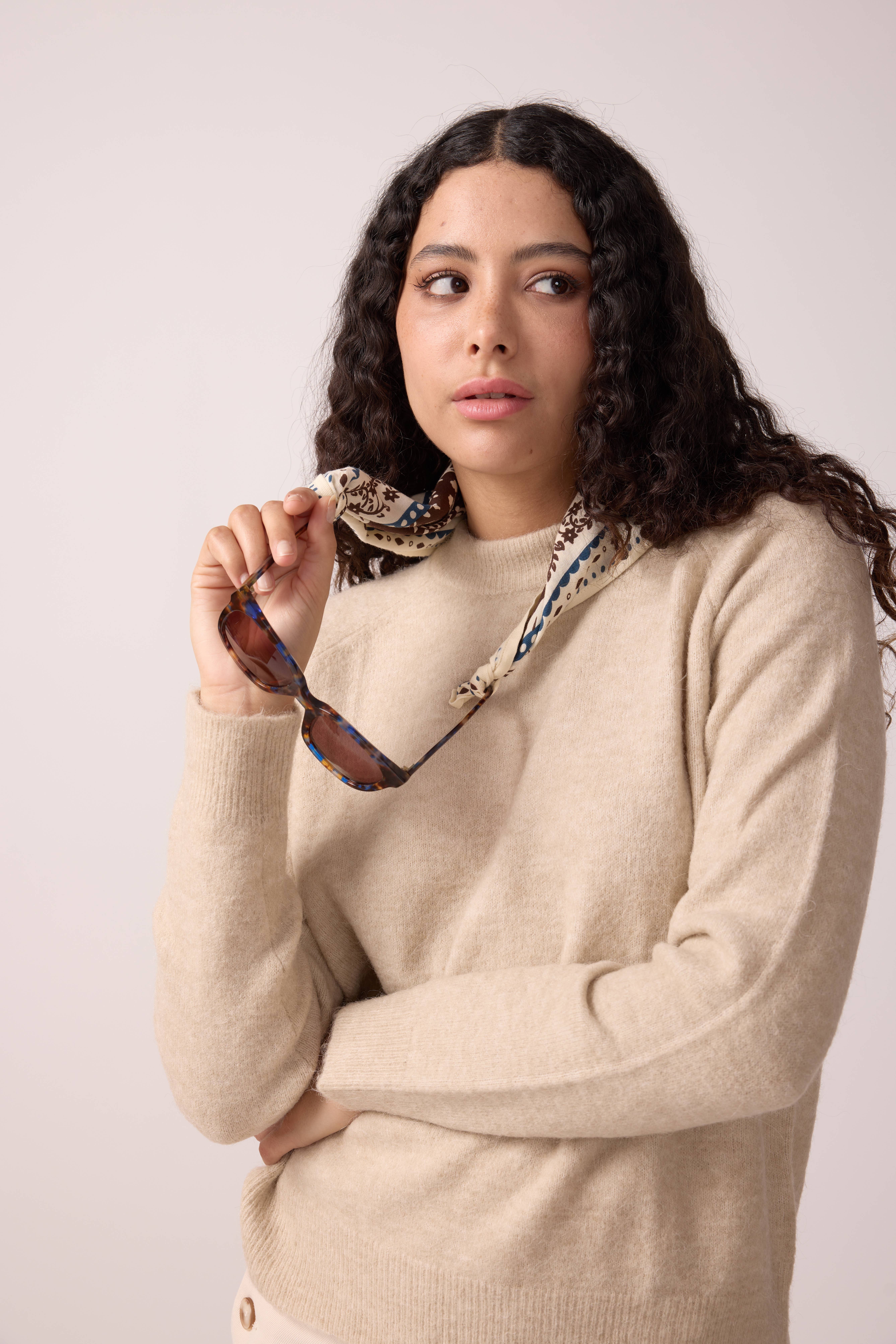 Maradji - Wholesale Scarf - Women's - CHOCOLATE COTTON TWILL SCARF SMALL INDIENNES1