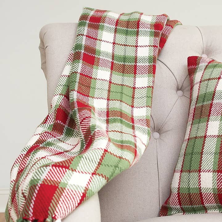 Christmas Owen Red Plaid Throw Blanket for wholesale by C&F Home