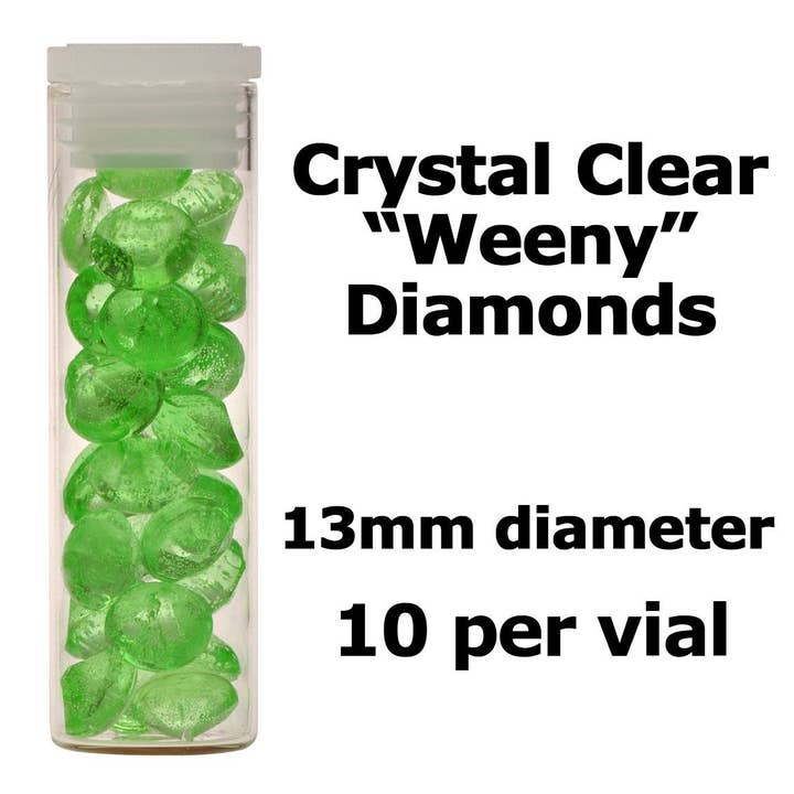 Crystal Candy Edible Isomalt Diamonds - 13mm. Apple Green for wholesale by Crystal Candy Unique Cake Decorations