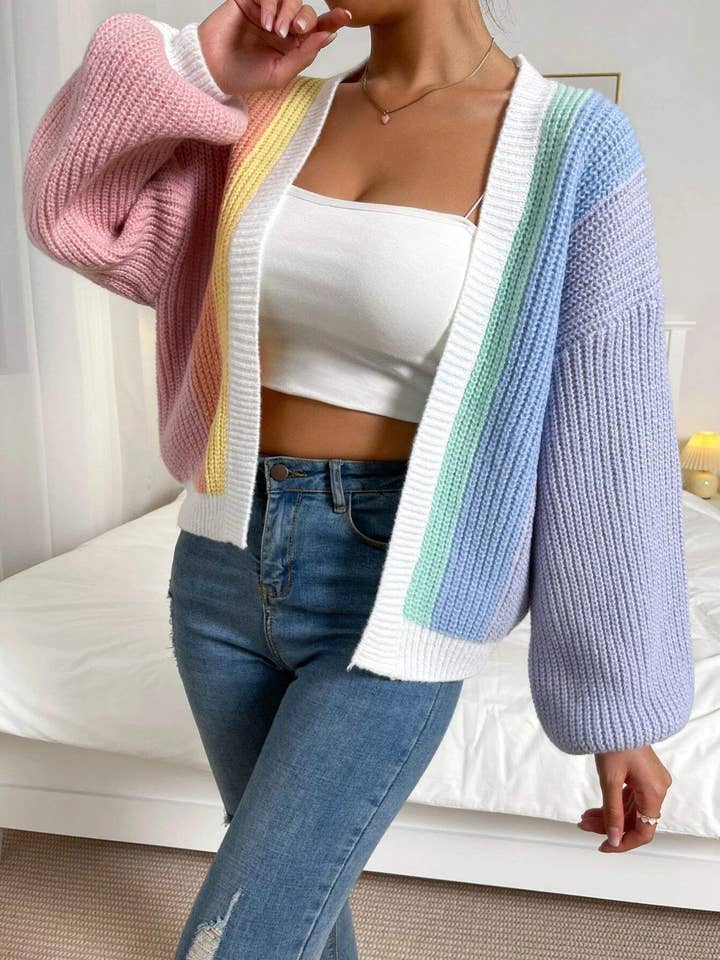 Fashion Combination - Wholesale Knit Sweater - Women's - temperament knitted cardigan lazy sweater12