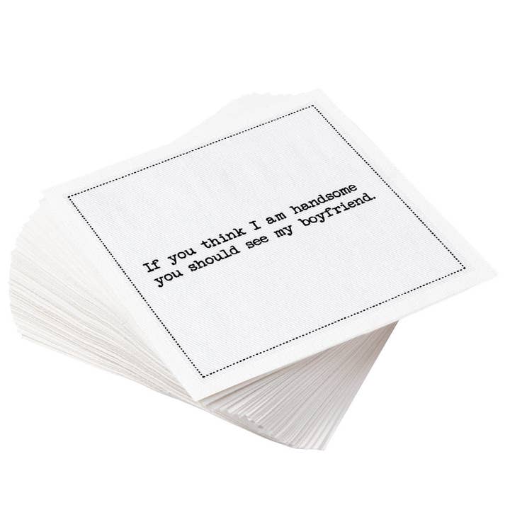 Five Star Napkins Inc. – wholesale Disposable napkin – Pride Quotes- White Cotton Cocktail Napkins x 504
