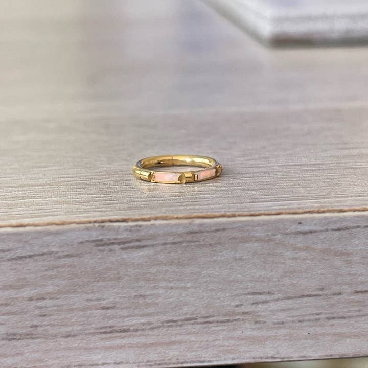 Elara Body Jewelry - Wholesale Single Earring - Gold Opal Conch or Helix Earring (16G | 8mm or 10mm | Titanium | Several Color Options)4