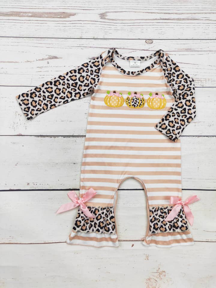 sassy kids palace - Vente Barboteuse – bébé - Barboteuse à motif de citrouille et guépard pour bébé