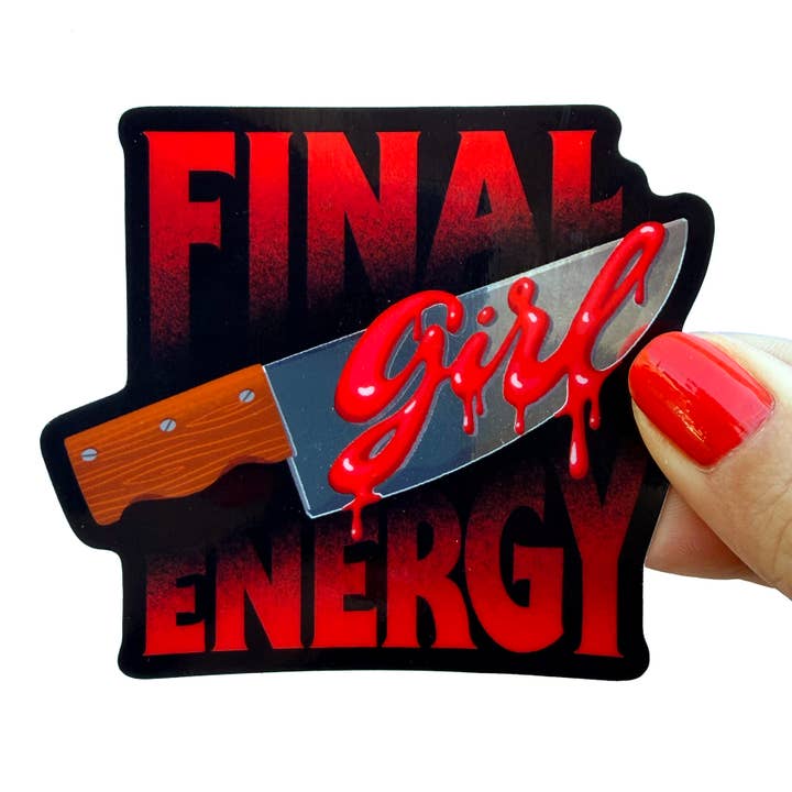 Final Girl Energy - Chrome Detail Horror sticker voor wholesale door hey, alissandra