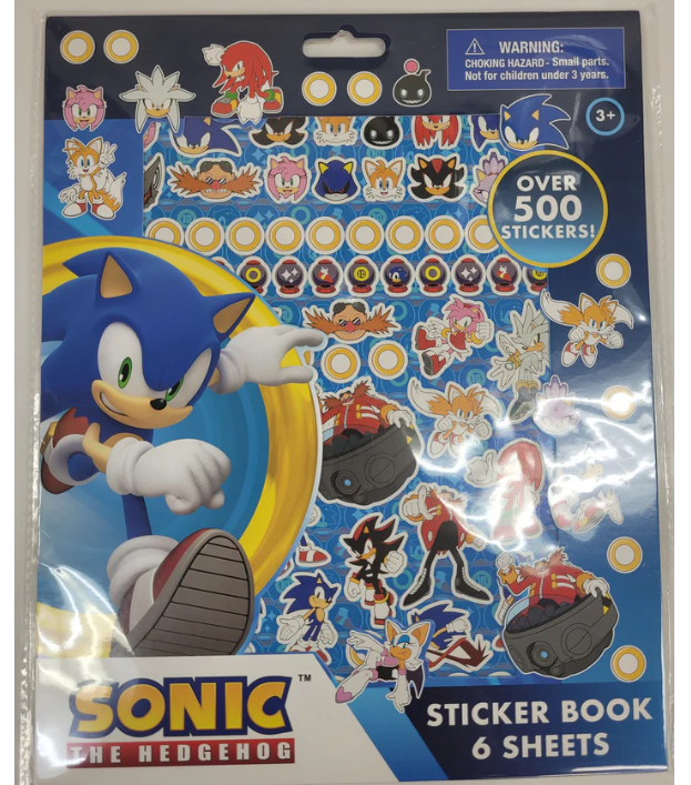 AJ TOYS & GAMES - Wholesale Sticker - Kids & Baby - Sonic the Hedgehog Sticker Book - 6 Sheets Over 500 Stickers1