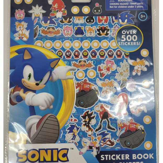 AJ TOYS & GAMES - Wholesale Sticker – Child & baby - Sonic the Hedgehog Sticker Book - 6 Sheets Over 500 Stickers1