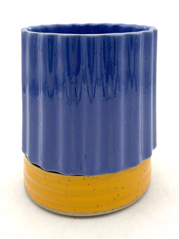 5" Planter with Drainage in Indigo Yellow for wholesale by KEENE GOODS