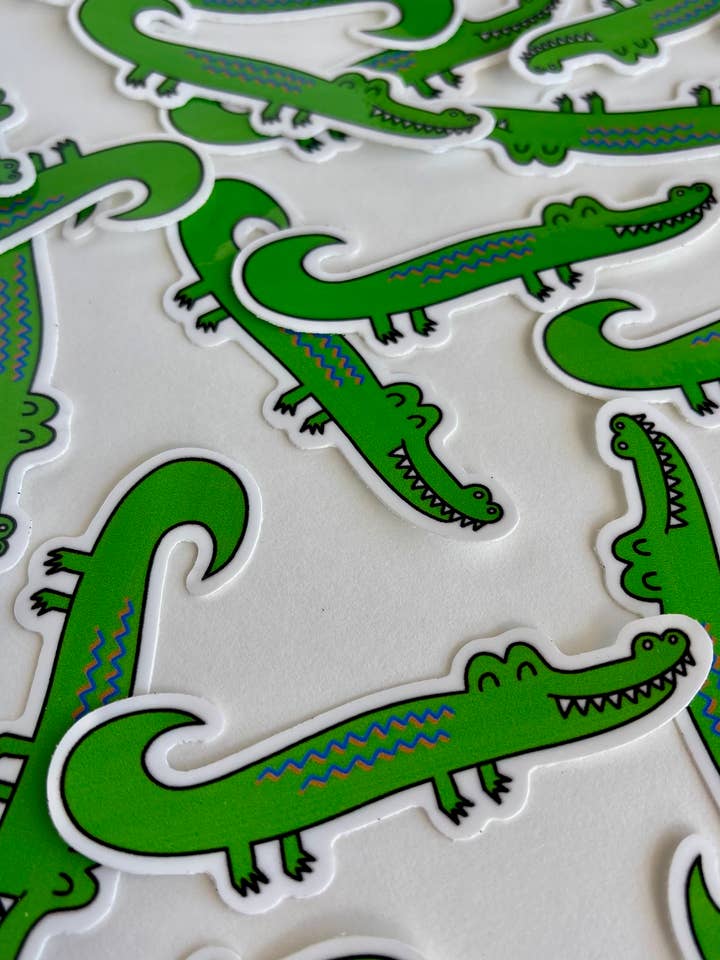 Alligator Sticker, Cute Animal Sticker for wholesale by Chrissi G Design