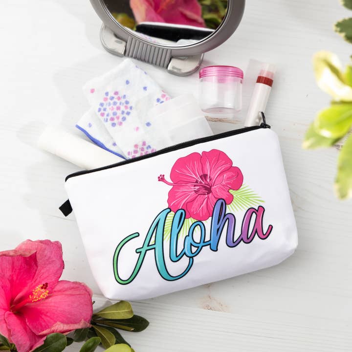 Aloha Designs - Wholesale Makeup/Cosmetic Bag - ALOHA Cosmetic Bag - Roomy Makeup Bag Travel Toiletry Bag7