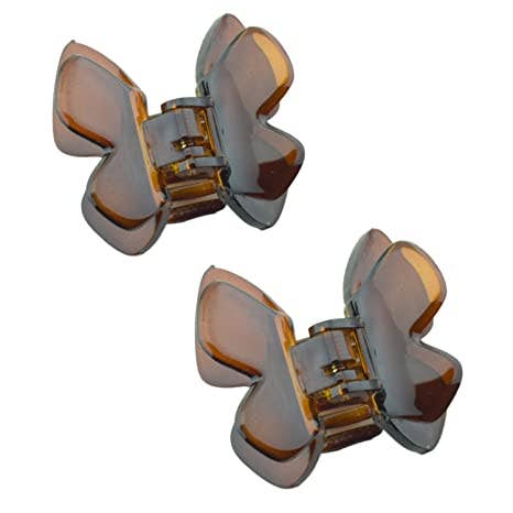 Parcelona French Butterfly Tortoise Shell Small Set of 2 Celluloid Hair Claws for wholesale by Parcelona