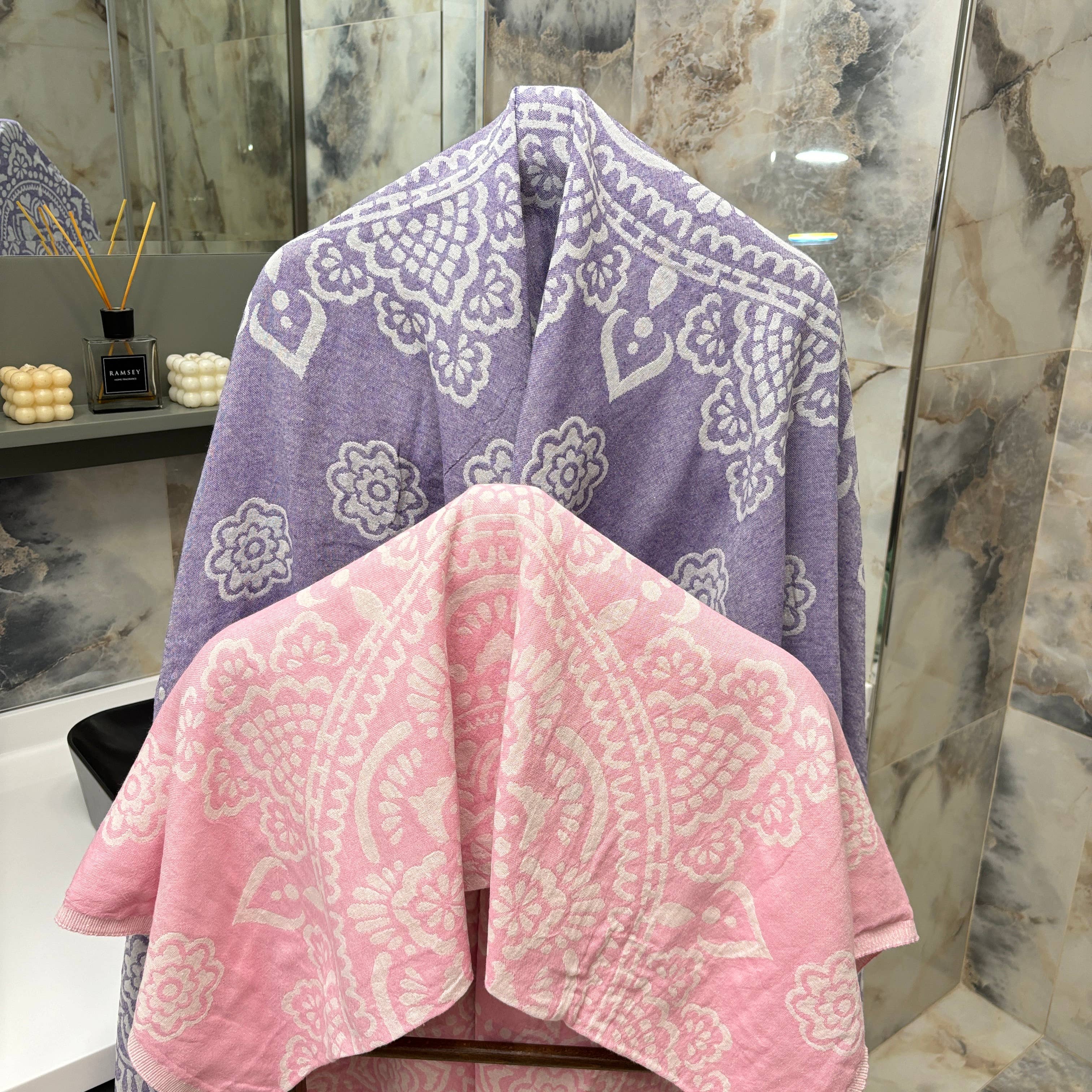 The Loom Wholesale - Wholesale Beach Towel - Floral Motif Turkish Cotton Hammam Towels20