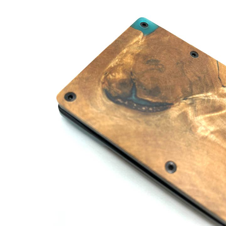 Oliver and the Sea - Wholesale Wallet - Men's - Wood and Resin Slim Wallet RFID Protected - Teal6