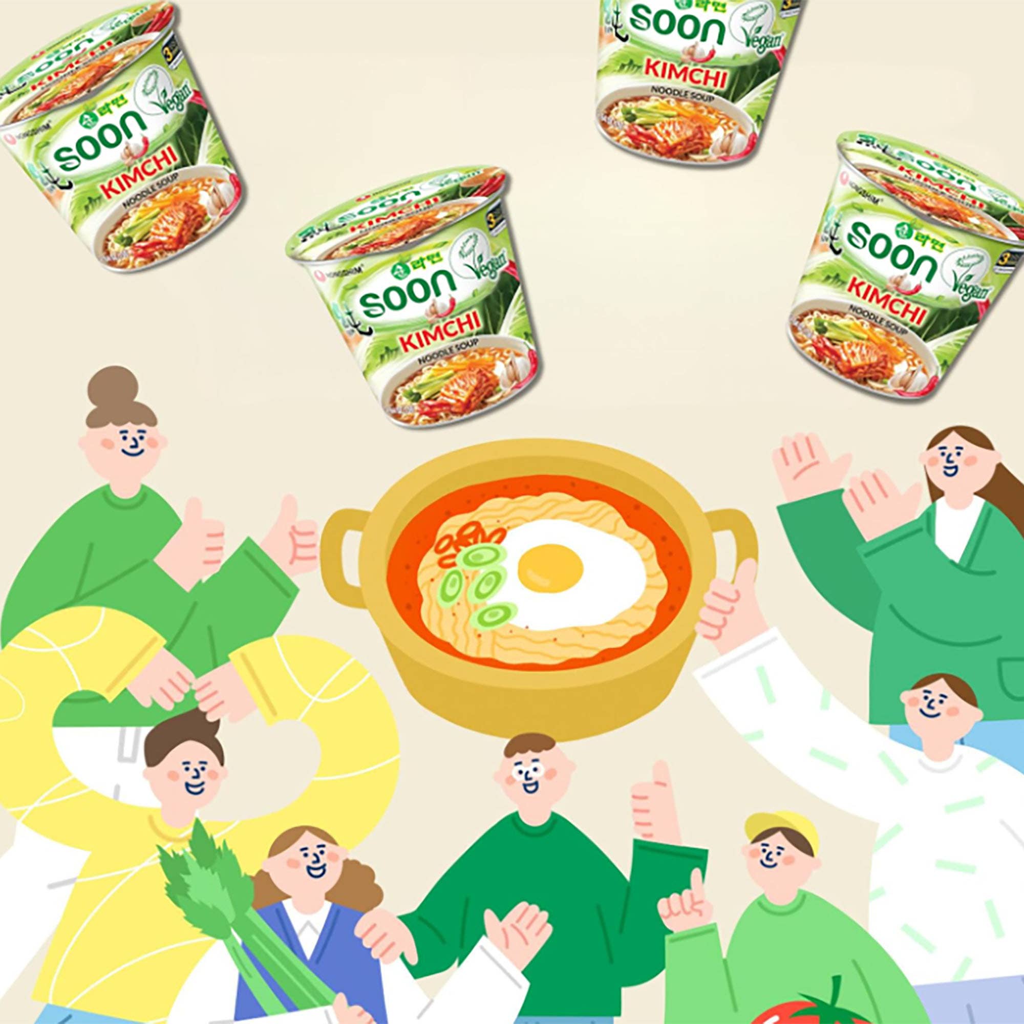 K Moitves Foods - Wholesale Ramen - Nongshim Soon Kimchi Cup-75g (Pack of 6 Cups)2