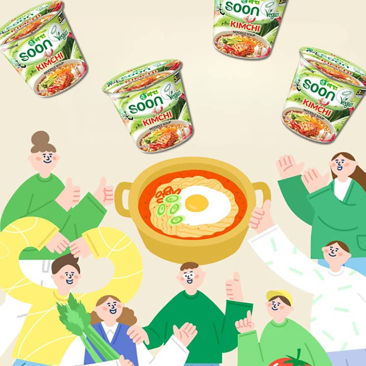 K Moitves Foods - Wholesale Ramen - Nongshim Soon Kimchi Cup-75g (Pack of 6 Cups)2