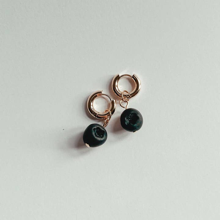 Cast & Clay – wholesale Hoop earrings – Blueberry Charm Hoop Earrings0