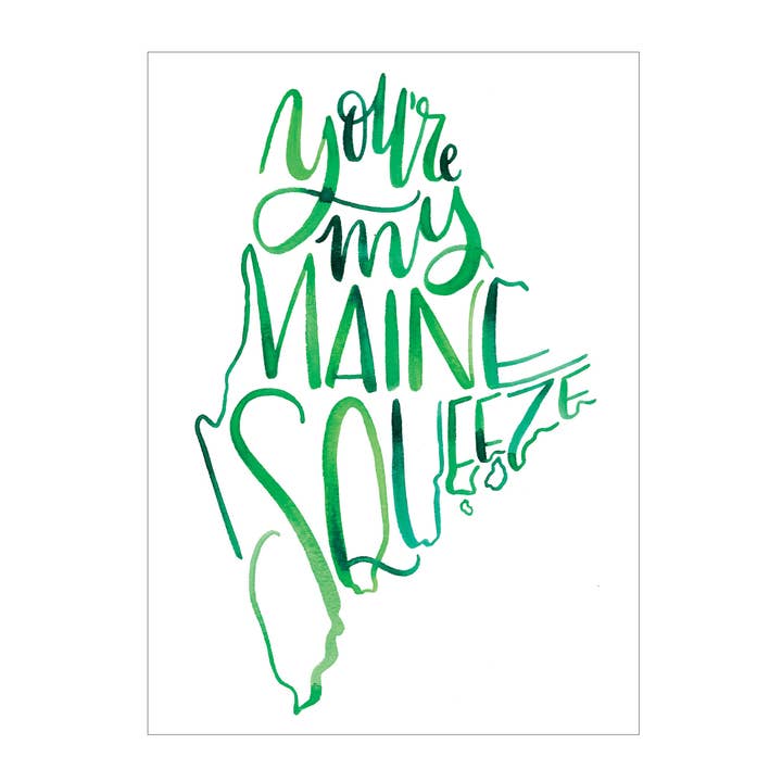 Carte de vœux Maine Squeeze pour la vente par Katie Elizabeth Lettering