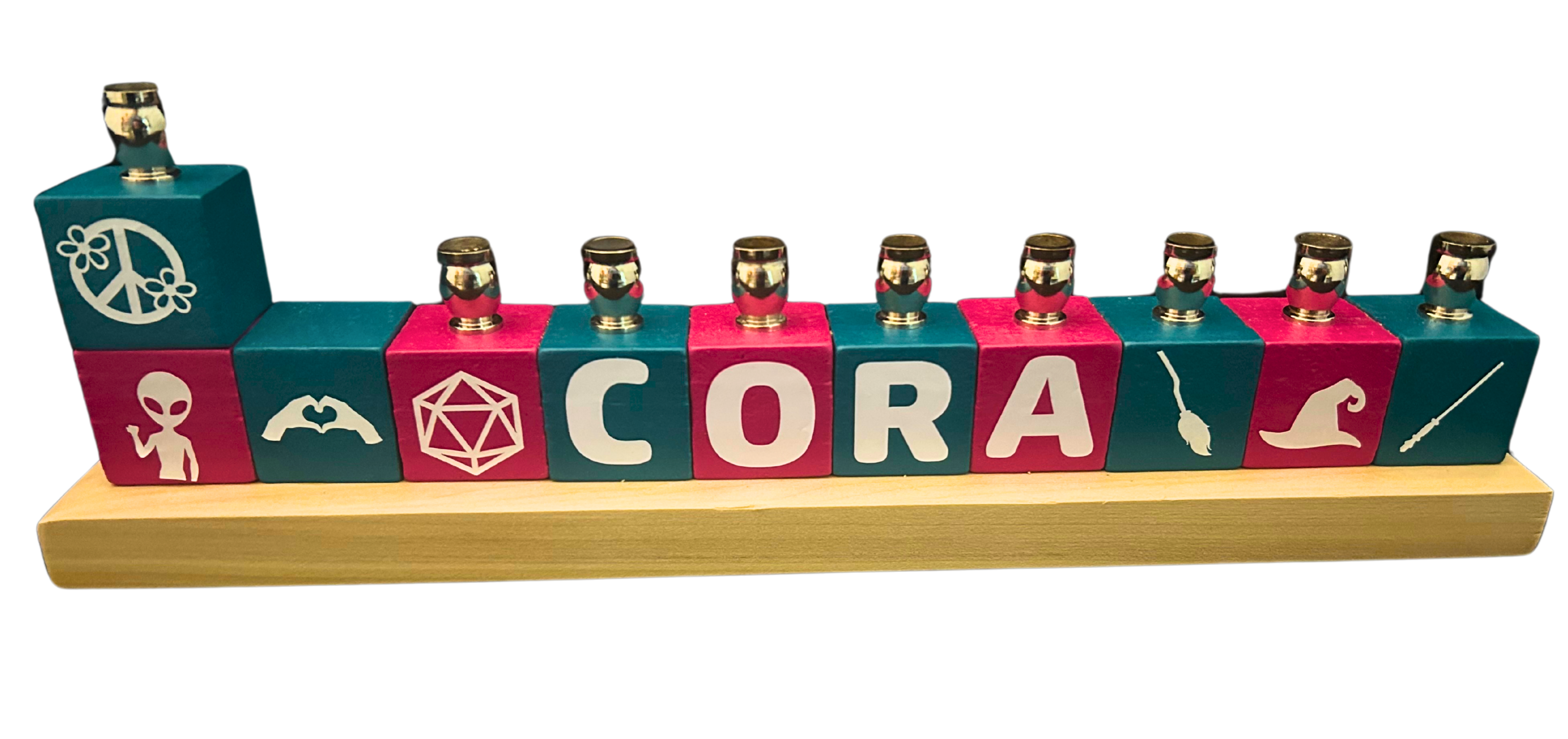 Eclectic Judaica - Wholesale Menorah - Personalized Name Menorahs16