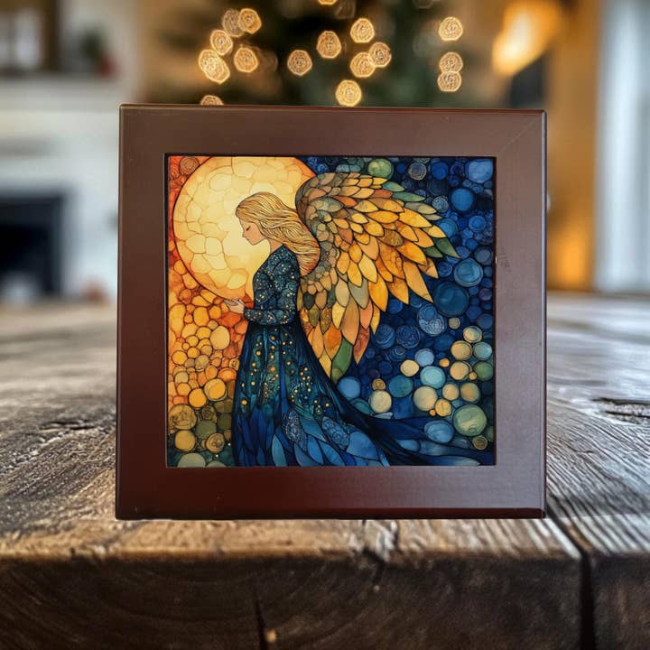 Peeping Tom's Cottage - Wholesale Nativity Scene Decor - Nativity Angel Porcelain Tile - Inspiring Addition to Nativity Scene Decor