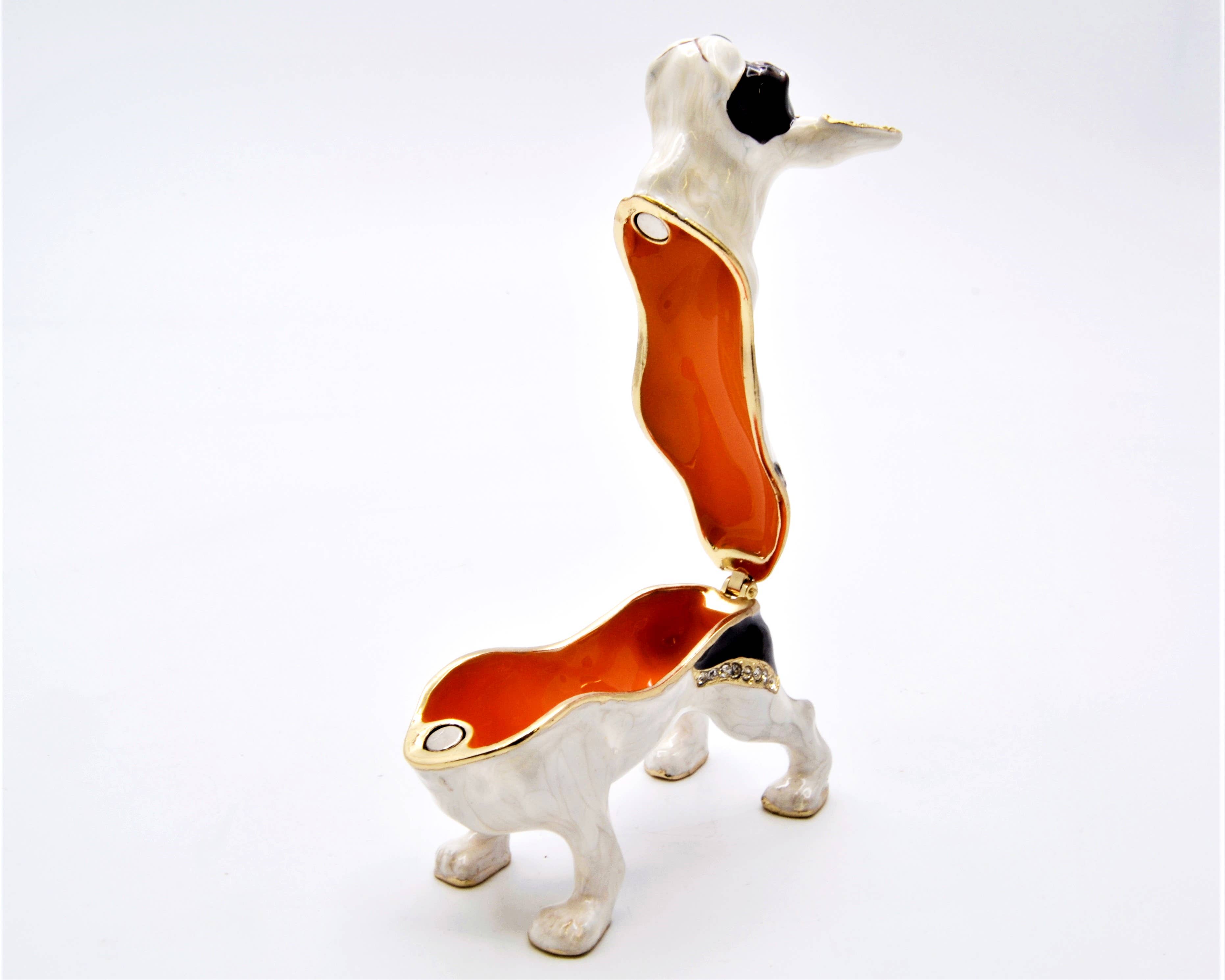 Black & White Boston Terrier Dog Trinket Box for wholesale on Faire4