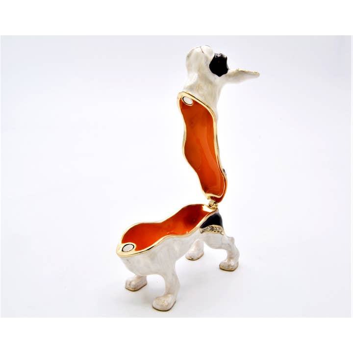 Black & White Boston Terrier Dog Trinket Box for wholesale on Faire4