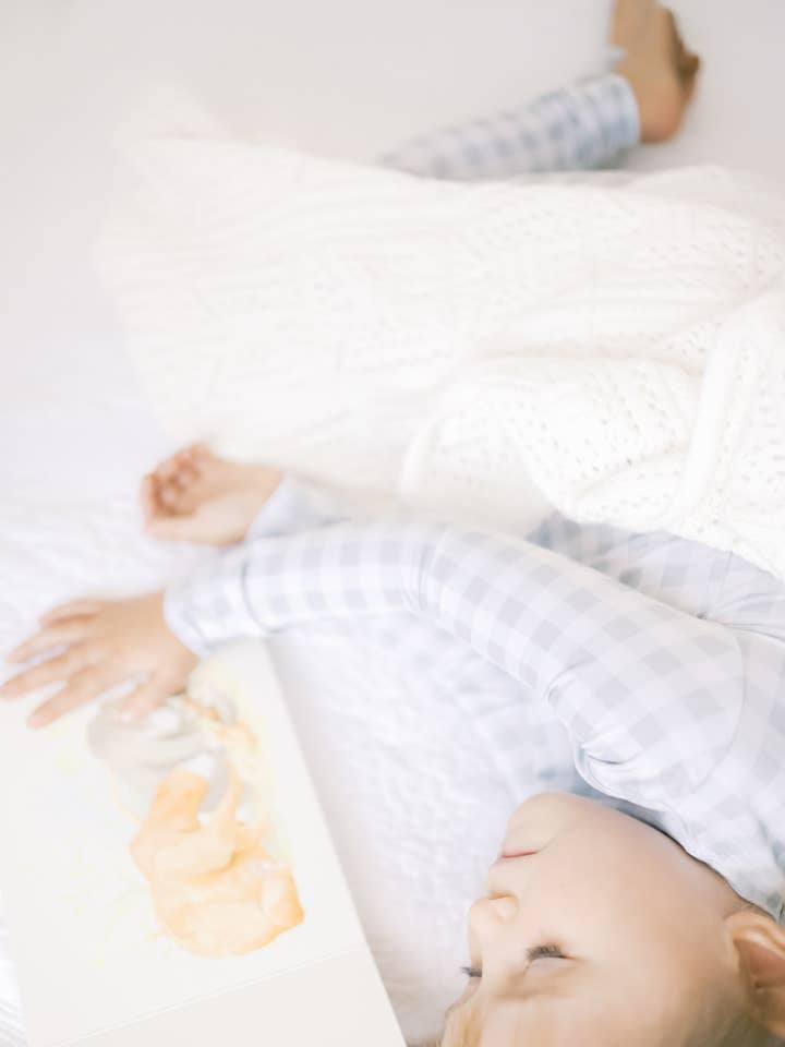 Dreamy Skies Baby - Wholesale Sleepwear Set - Kids - Bamboo Two Piece Set in Fog Gingham
