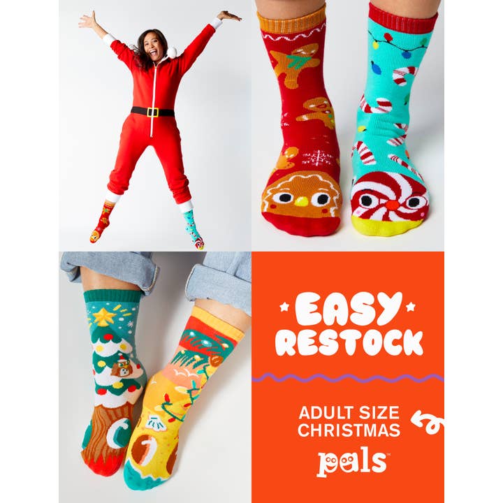 EASY CHRISTMAS RESTOCK! (20 Pairs) Fun Socks for Adults for wholesale by Pals Socks