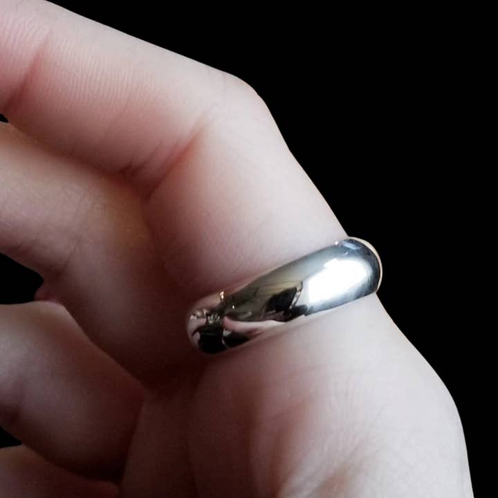 Simple Wide Half Round Mens Ring for wholesale by Inchoo bijoux inc