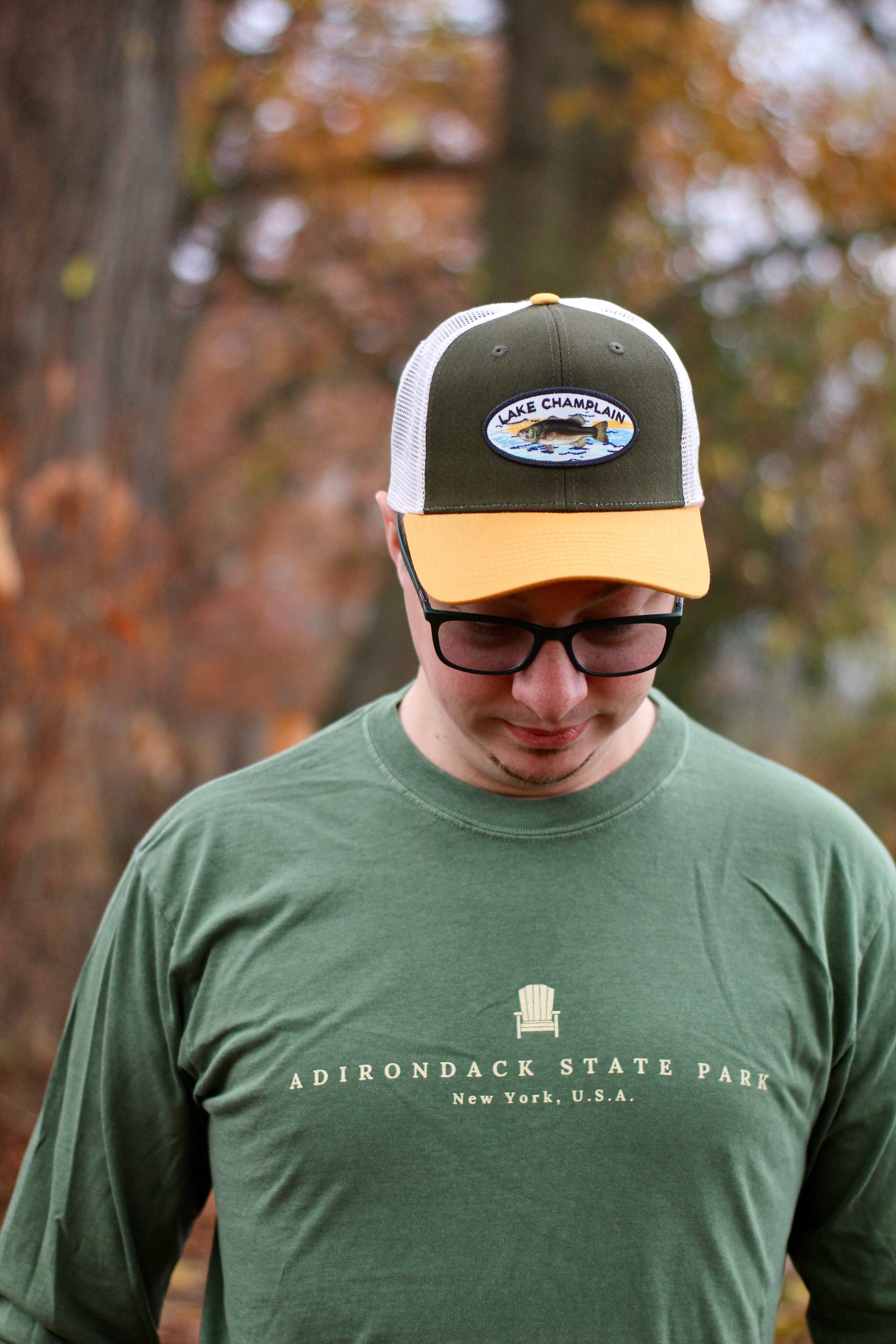 Just Wandering Co. - Wholesale Trucker Hat - Unisex - Lake Champlain Bass Hat | Zephar Trucker | Fishing Gifts | Vermont | New York | Lake Life | Outdoors Hat3