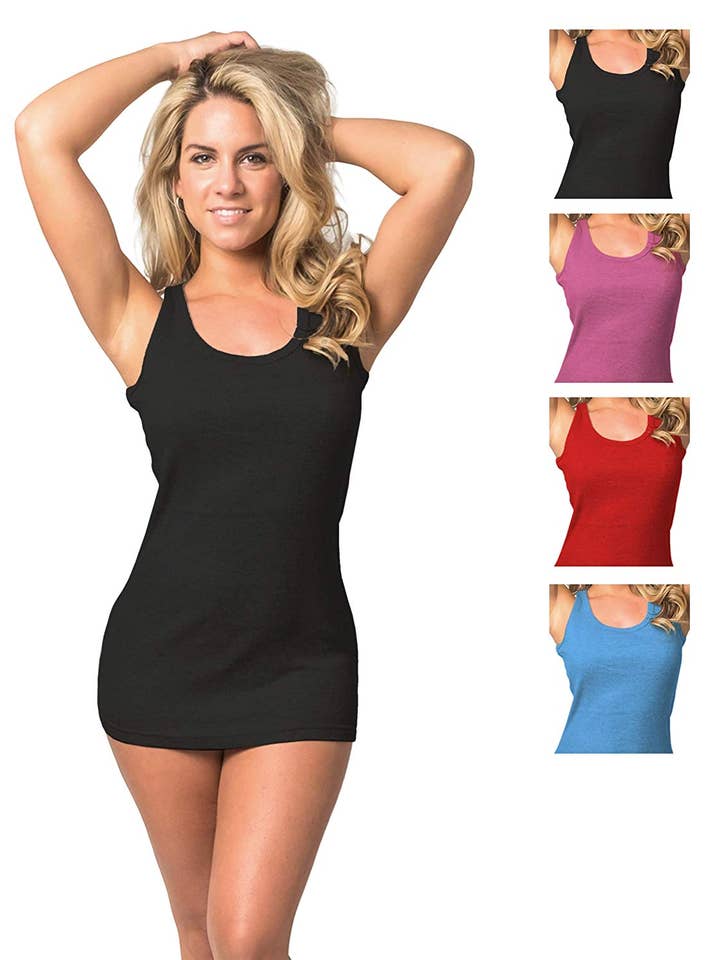 Débardeurs colorés Racerback - Paquet de 4 lots assortis aux couleurs vives pour la vente par EMPRELLA