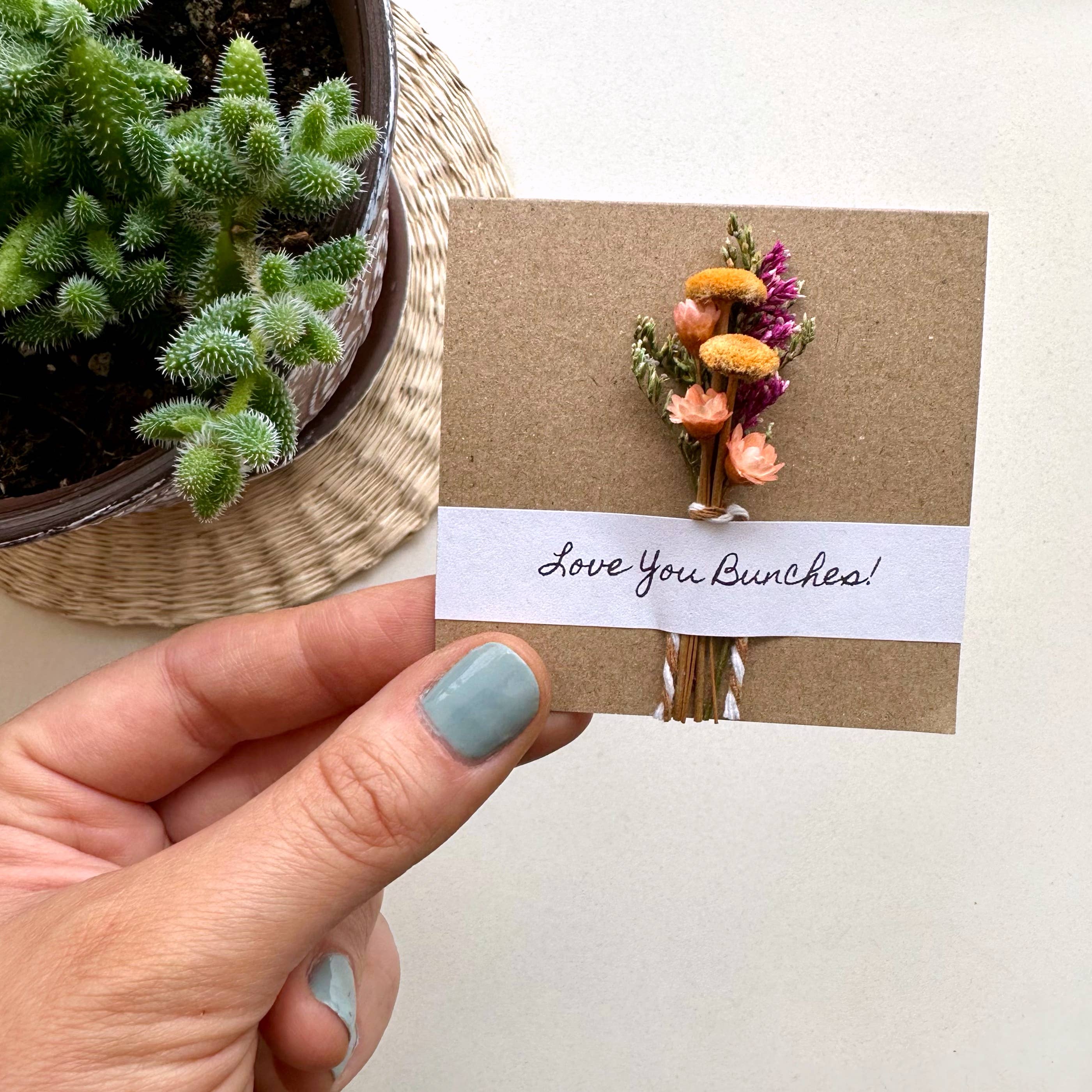 CA Studios - Wholesale Love Card - Love You Bunches Mini Orange Dried Floral Bouquet Card2