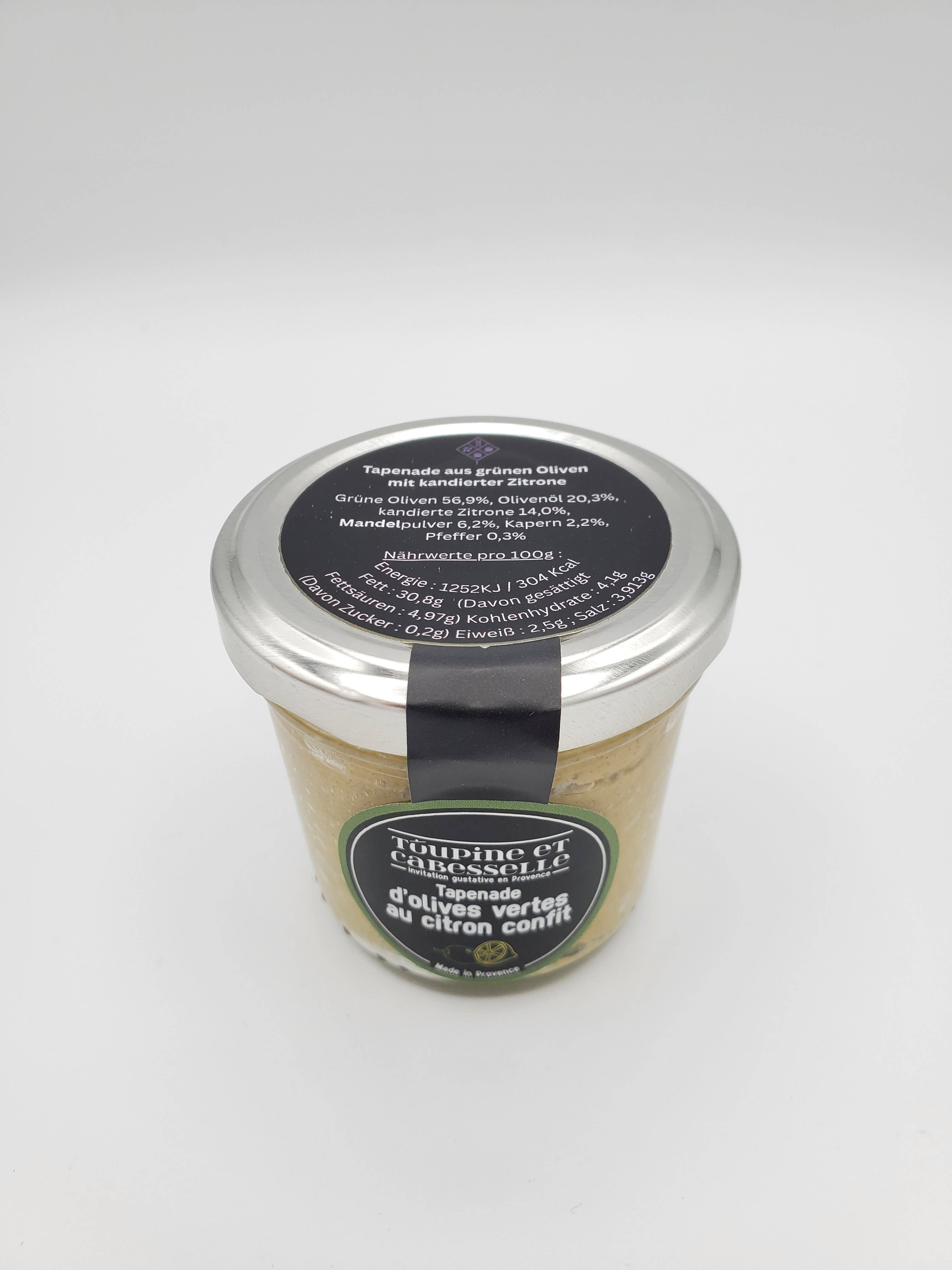Toupine et Cabesselle - Wholesale Tapenade - Green olive tapenade with candied lemon1