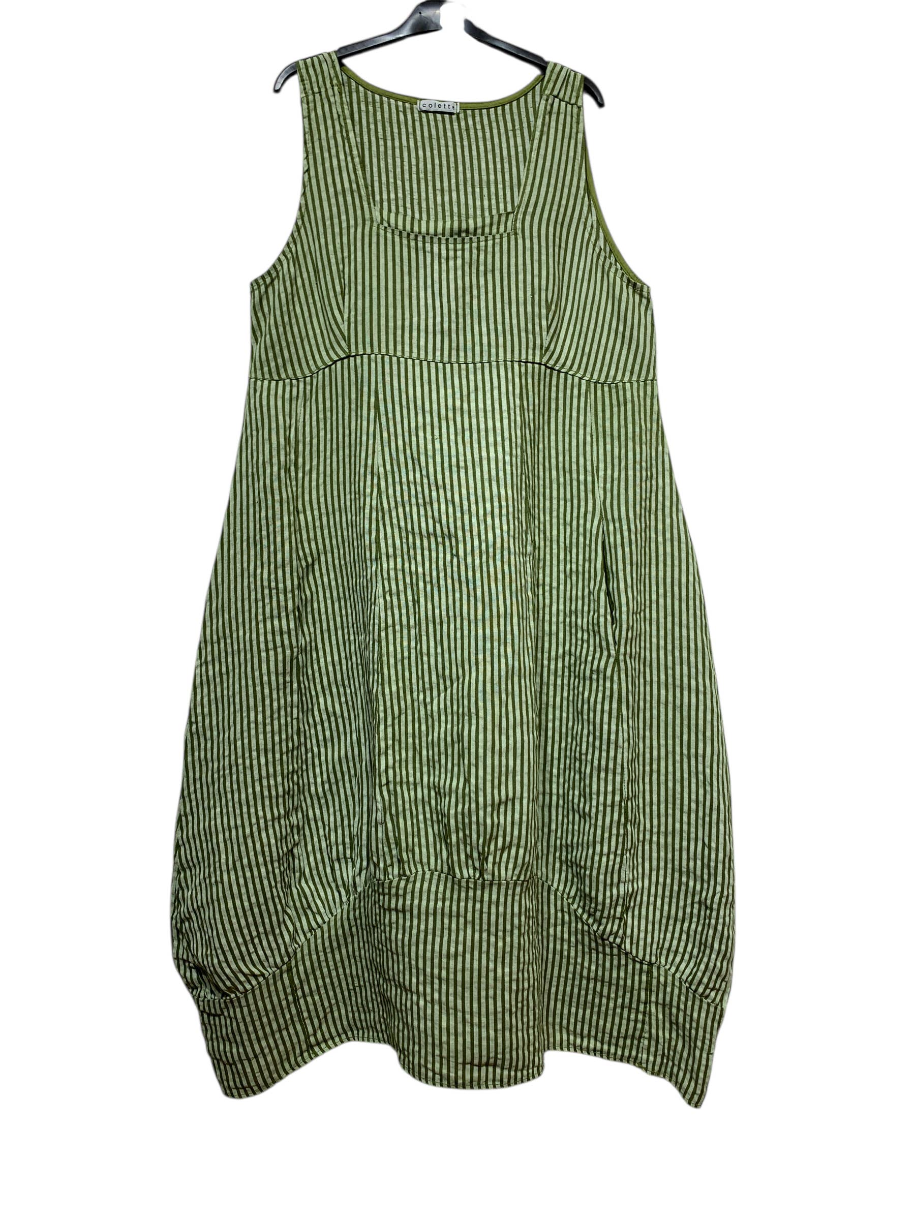 LINEN & COTTON HOUSE - Wholesale Dress - Women's - ROBE EN LIN 322 8119 RAYÉE PRINTEMPS ÉTÉ VÊTEMENTS36